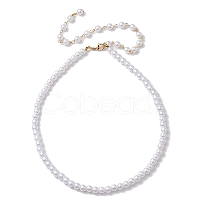 Imitation Pearl Acrylic Beaded Necklaces for Women NJEW-JN04827-1