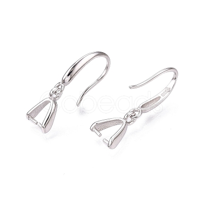 Anti-Tarnish Rhodium Plated 925 Sterling Silver Earring Hooks STER-N016-25P-1