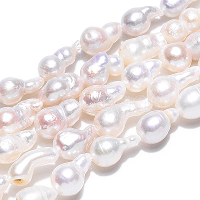 Natural Baroque Pearl Keshi Pearl Beads Strands PEAR-S020-F10-02-1