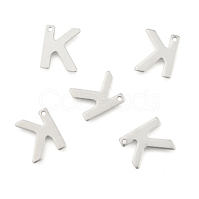 Tarnish Resistant 304 Stainless Steel Letter Charms X-STAS-O072-K-1