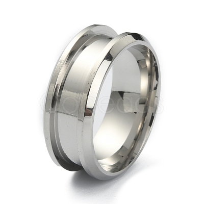 201 Stainless Steel Grooved Finger Ring Settings STAS-WH0029-52B-P-1