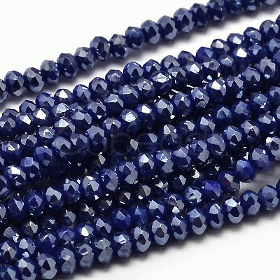 Faceted Rondelle Full Rainbow Plated Electroplate Glass Beads Strands X-EGLA-J134-3x2mm-FR04-1