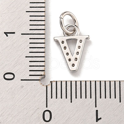 Initial Letter Brass with Cubic Zirconia Charms KK-Q814-26V-P-1