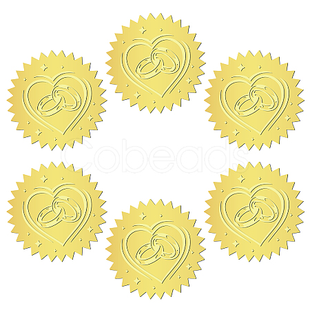 12 Sheets Self Adhesive Gold Foil Embossed Stickers DIY-WH0451-021-1