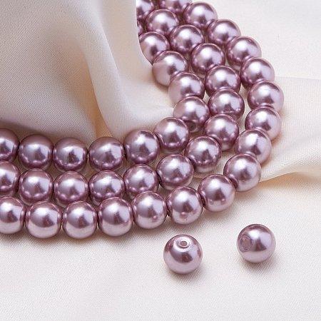 Eco-Friendly Dyed Glass Pearl Round Beads HY-BC0001-8mm-RB046-1