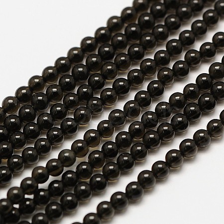Natural Obsidian Round Bead Strands X-G-A130-2mm-04-1