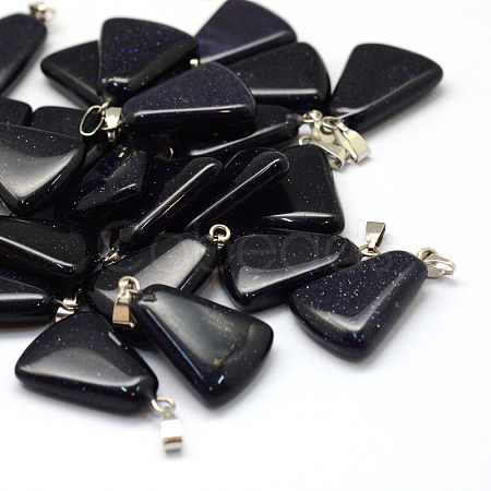 Trapezoid Synthetic Blue Goldstone Pendants G-Q359-07-1