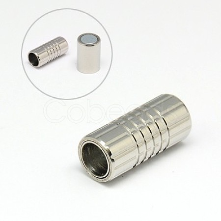 304 Stainless Steel Magnetic Clasps with Glue-in Ends STAS-K006-4mm-33C-1