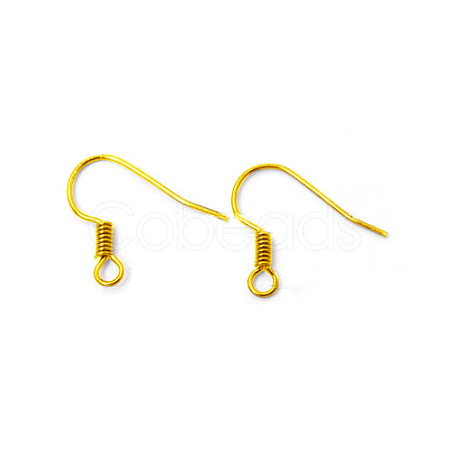 Golden Brass Earring Wire Hooks X-KK-Q363-G-NF-1