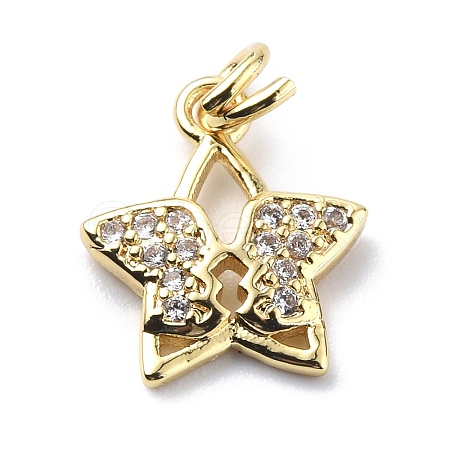 Brass Micro Pave Cubic Zirconia Charms ZIRC-F131-09G-1