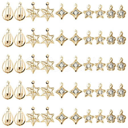 50Pcs 5 Style Rack Plating Iron Charms FIND-YW0003-87-1