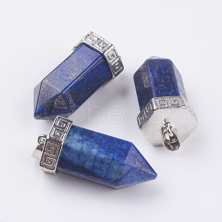 Natural Lapis Lazuli Pointed Pendants G-E442-03O-1