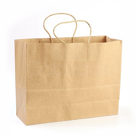 Pure Color Kraft Paper Bags AJEW-G019-10A-1