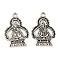 Tibetan Style Alloy Pendants, Cadmium Free & Lead Free, Buddhist Statues, Antique Silver, 29.5x20.5x2mm, Hole: 2.5mm, about 332pcs/1000g.