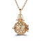 Hollow Alloy Cage Pendant Necklaces,  Box Chain Necklaces