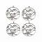 Non-Tarnish 201 Stainless Steel Pendants, Ring with Star & Moon, Stainless Steel Color, 30x28x1.5mm, Hole: 1.5mm