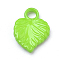 Opaque Acrylic Pendants, Leaf, Lime Green, 19x14x3mm, Hole: 3mm, about 1135pcs/500g