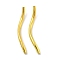 Brass Twist Tube Beads, Cadmium Free & Lead Free, Golden, 29~31.5x2mm, Hole: 1.2mm