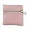 Imitation Leather Jewelry Storage Zipper Bags, for Earrings, Rings, Bracelets, Square, Pale Violet Red, 8x8x0.7cm