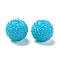 Chunky Resin Rhinestone Bubblegum Ball Beads, Round, Dodger Blue, 20x18mm, Hole: 3mm