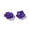 Synthetic Coral 3D Flower Rose Beads, Dyed, Indigo, 14x8mm, Hole: 1~1.4mm