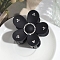 Flower Plastic Claw Hair Clips, Hair Accessories for Women & Girls, Black, 73x70mm