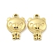 304 Stainless Steel Pendants, Bear Charm, Real 14K Gold Plated, 15x10.5x4mm, Hole: 1.6mm