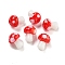 Handmade Lampwork Beads, Mushroom, Red, 13x10mm, Hole: 1.6mm