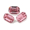 Glass Rhinestone Cabochons, Flat Back & Back Plated, Faceted, Recctangle, Rose, 6x4x3mm