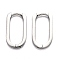 Tarnish Resistant 304 Stainless Steel Huggie Hoop Earrings, Oval, Stainless Steel Color, 21.5x12x3mm, Pin: 1mm