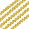 Polyester Ribbon, with Card, Flat with Wave Pattern, Garment Accessories, Dark Goldenrod, 3/8 inch(10mm), 25 yards/card