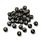 Plating Opaque Acrylic Beads, Golden Metal Enlaced, Flat Round with Letter, Letter J, 7x3.5mm, Hole: 1.2mm, about 3846pcs/500g