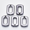 UV Plating Acrylic Linking Rings, Quick Link Connectors, for Cross Chains Making, Rectangle, Gunmetal, 31x21x4.5mm, Inner Diameter: 18x8.5mm