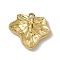 PVD Vacuum Plating 304 Stainless Steel Pendants, Leaf Charms, Golden, 14.5x16x2mm, Hole: 1.4mm