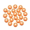 Opaque Acrylic Beads, Flat Round with White Heart, Dark Orange, 7x4mm, Hole: 1.5mm, about 1480pcs/200g