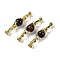 Natural Tiger Eye with Brass Fold Over Clasps, Real 18K Gold Plated, Long-Lasting Plated, Rack Plating, Round, 38mm