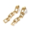 304 Stainless Steel Chain Dangle Stud Earrings for Women, Real 18K Gold Plated, 45x6mm