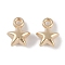 CCB Plastic Pendants, With the Shape Of Star, Light Gold, 10x7.5x4mm, Hole: 1.5mm