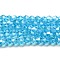 Transparent Electroplate Glass Beads Strands, Pearl Luster Plated, Faceted, Bicone, Deep Sky Blue, 3.5~3.8x3mm, Hole: 0.8mm, about 113~115pcs/strand, 14.17~14.37 inch(36~36.5cm)