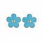 Flower Enamel Pin, Alloy Brooch for Backpack Clothes, Cadmium Free & Lead Free, Light Gold, Sky Blue, 19x19x12.5mm, Pin: 1mm