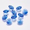 Faceted Glass Rhinestone Charms, Imitation Austrian Crystal, Cone, Sapphire, 8x4mm, Hole: 1mm