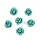 Synthetic Coral Carved Beads, Dyed, Flower, Half Drilled, Light Sea Green, 11x9mm, Hole: 1mm