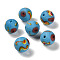 Handmade Frosted Lampwork Beads, Round, Deep Sky Blue, 11.5~12.5mm, Hole: 2~2.5mm