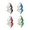 Rack Plating Alloy Enamel Pendants, Heart with Wing Charm, Platinum, Mixed Color, 40x20x4mm, Hole: 1.8mm