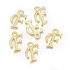 Golden Plated Alloy Letter Pendants X-PALLOY-J718-01G-F-2