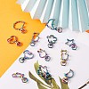 20Pcs 10 Styles Rainbow Color Vacuum Plated Alloy Keychain Clasps JX114A-5