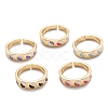 Brass Enamel Cuff Rings RJEW-I077-13G-1