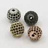 Brass Cubic Zirconia Beads ZIRC-F001-22-1