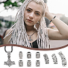 Unicraftale Alloy Norse Viking Hammer Pendant Necklace with Rope & Dreadlock Braiding Hair Tube Beads NJEW-UN0001-41A-6