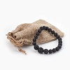 Natural Lava Rock Beads Stretch Bracelets BJEW-JB03958-5